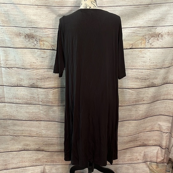Eileen Fisher Dress Boxy V-neck Short Sleeves Brown Size Large System - Picture 6 of 10